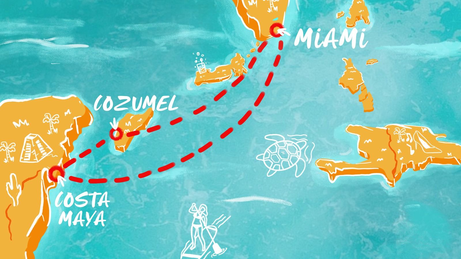 Costa Maya & Cozumel Charm Itinerary Map